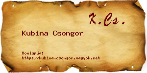 Kubina Csongor névjegykártya